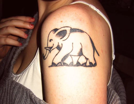 Cute Eyes Pink Elephant tattoo on Arm - Best Tattoo Ideas Gallery
